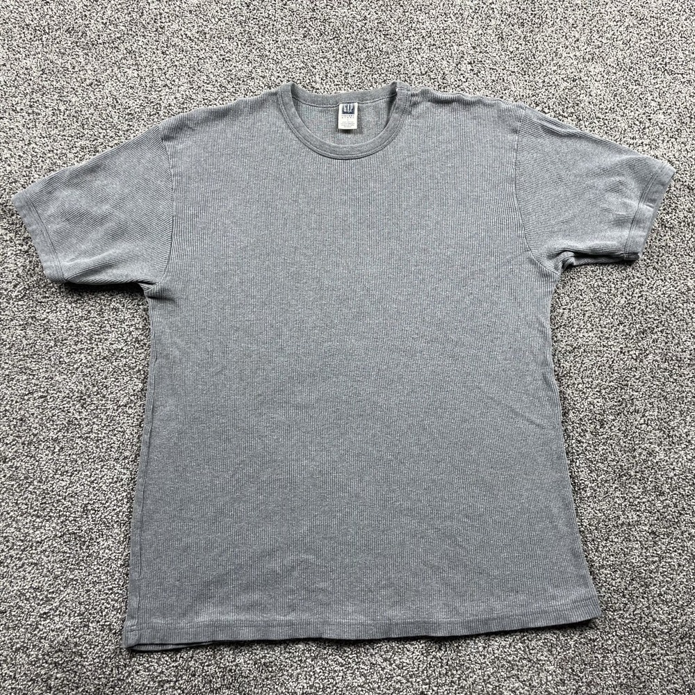 VINTAGE GAP Shirt Size Lage Peruvian Ribbed Cotton Short Sleeve Womens Y2K Retro